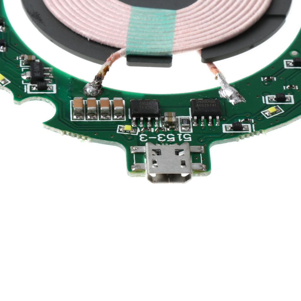 Fast Qi Standard Wireless Charging Module DIY Coil PCBA Circuit Board with Micro USB Port for iPhone X / 8Plus / 8, Samsung Galaxy S8 / S8 Plus / Note 8/ S9