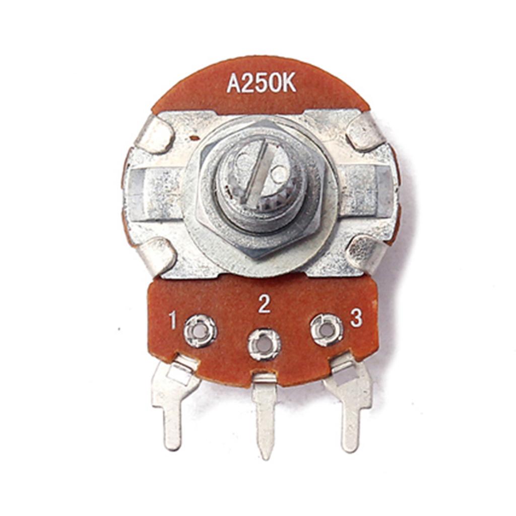 10 Pieces A250K Potentiometer Mini Guitar Push Pots 18mm Split Shaft for Electric Guitar Parts