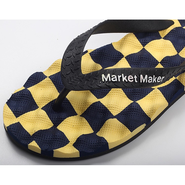 Dép tông nam nữ unisex kẻ caro cao cấp, dép xỏ ngón Market Maker