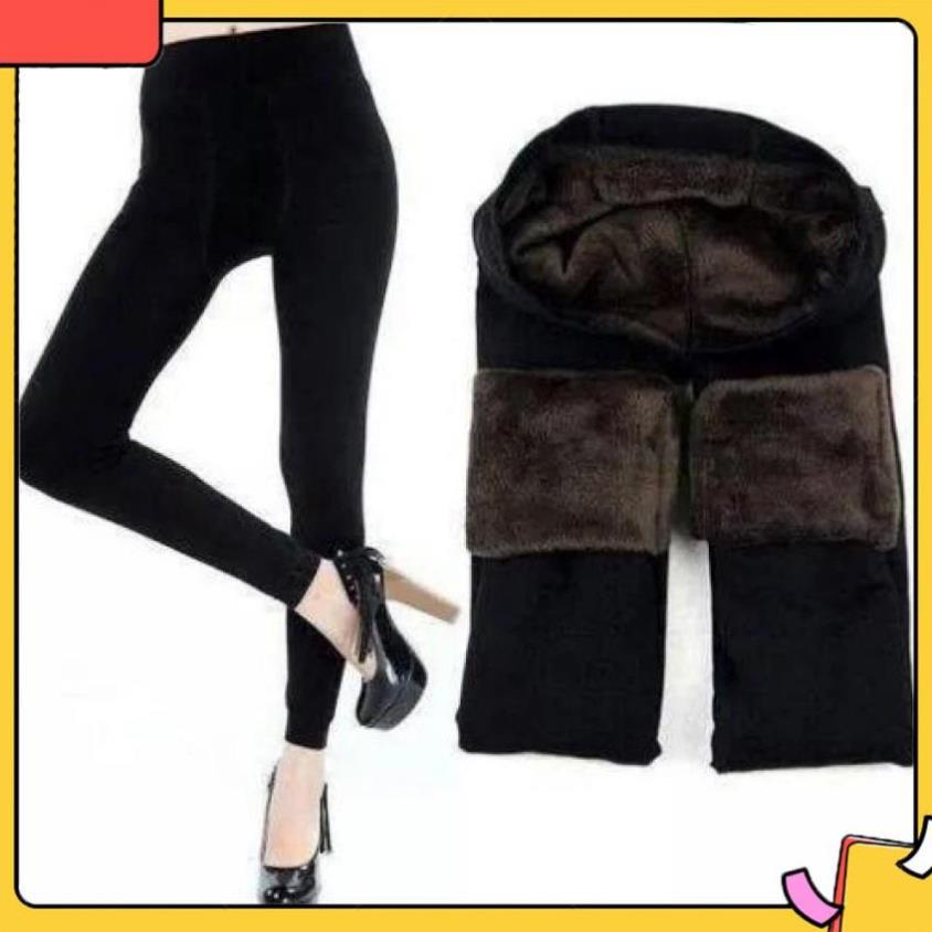 Quần Lông Nâng Mông Nữ Kiểu Dáng Legging Trẻ Tôn Dáng Mặc Ấm Vào Mùa Đông