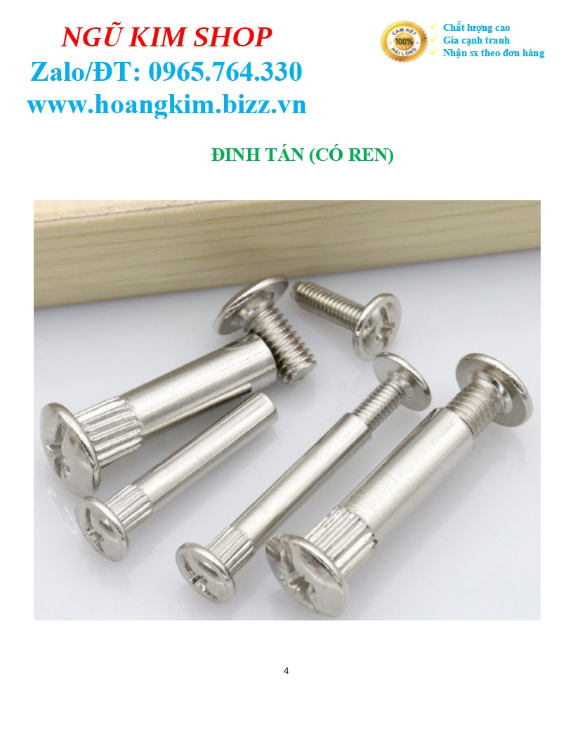 TÁN DÙ ĐẦU PAKE _ ĐINH TÁN CÓ REN THEO BỘ