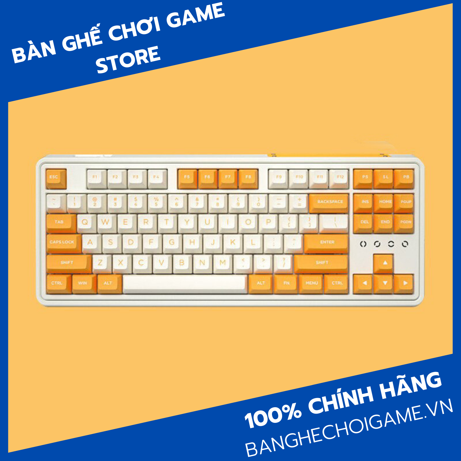 Bàn phím cơ không dây FL-Esports CMK87 Yellow White Kailh Box Switch - Hàng chính  hãng