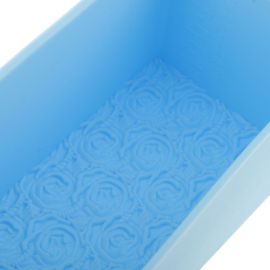 Rose Flower Silicone Cavity DIY Rectangle Soap Mold Cake Chocolate Baking Mold for Homemade Craft