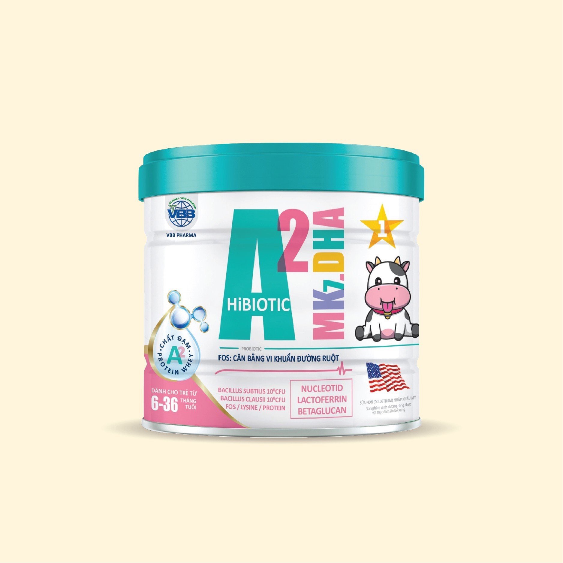 Sữa Bột A2 Mk7.DHA HiBiotic- Hỗ trợ Hệ Tiêu Hóa