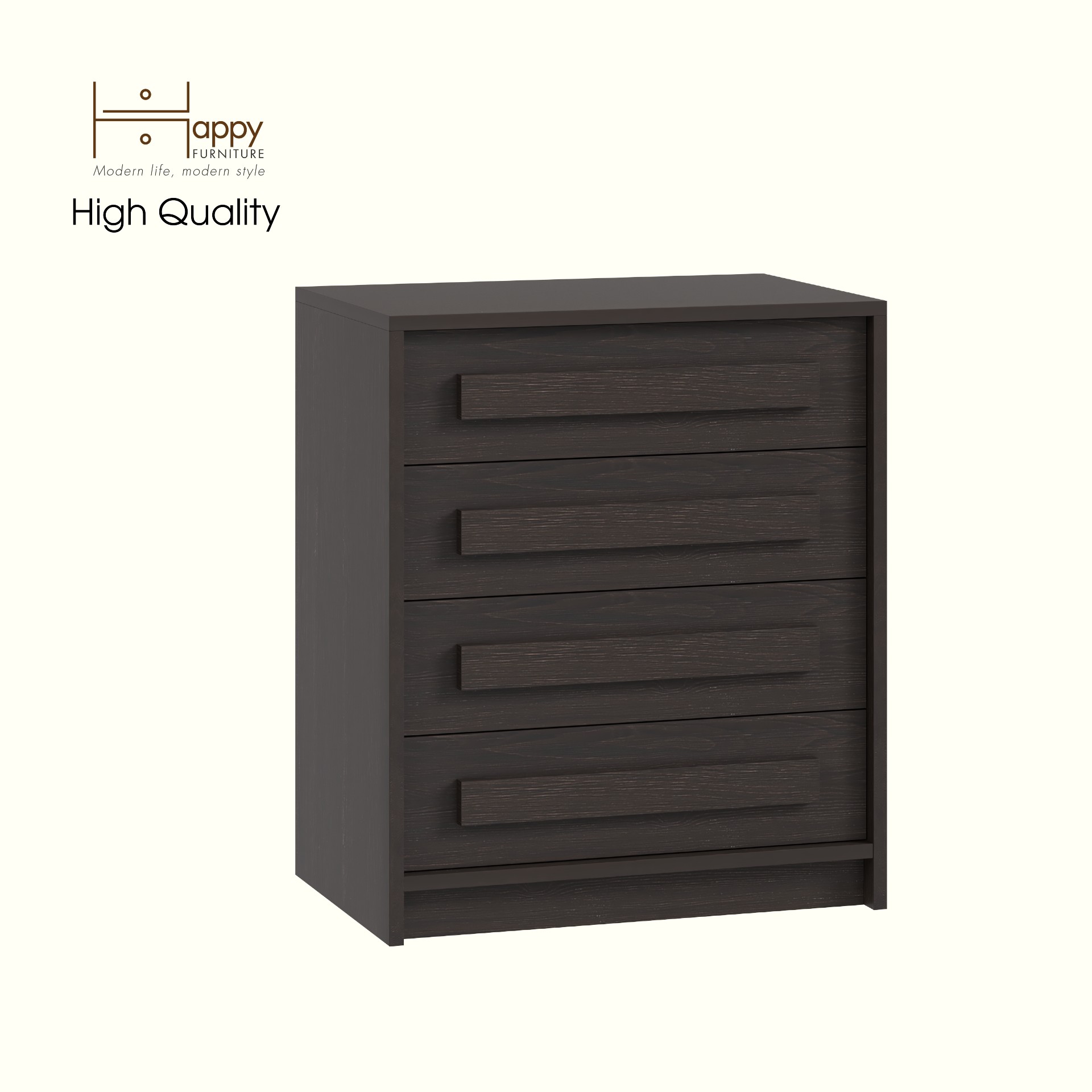 HAPPY FURNITURE , Tủ lưu trữ 4 ngăn kéo - RUBEL, THK_255 , 60cm x 40cm x 70cm DxRxC