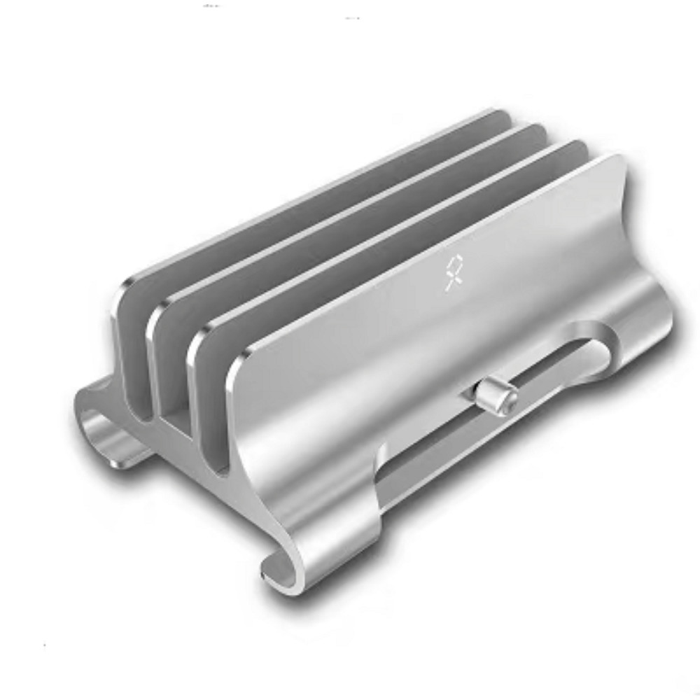 Giá đỡ kiêm đế kẹp 3 khe nhôm nguyên khối dựng đứng Jiushark dành cho Laptop Macbook và các hãng khác - Hàng nhập khẩu
