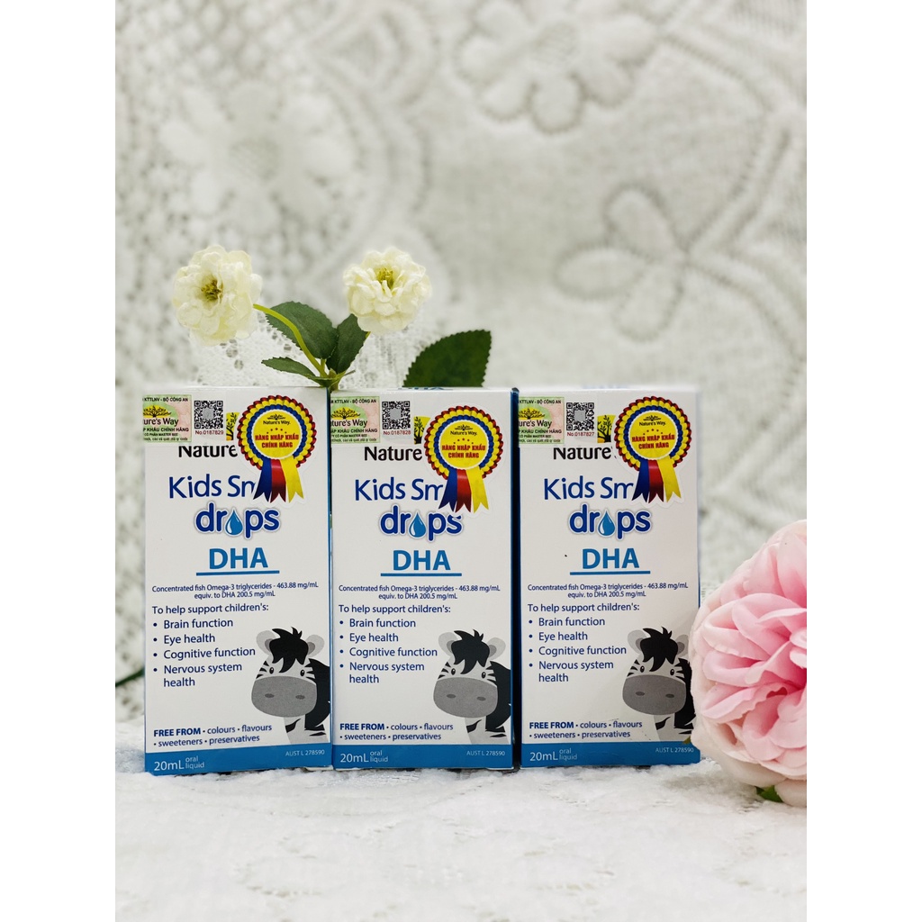 Combo 2 Siro Uống Nature's Way Kids Smart DHA Và Infant Drops VD3 Bổ Sung Vitamin D, Phát Triển Não Bộ Cho Bé