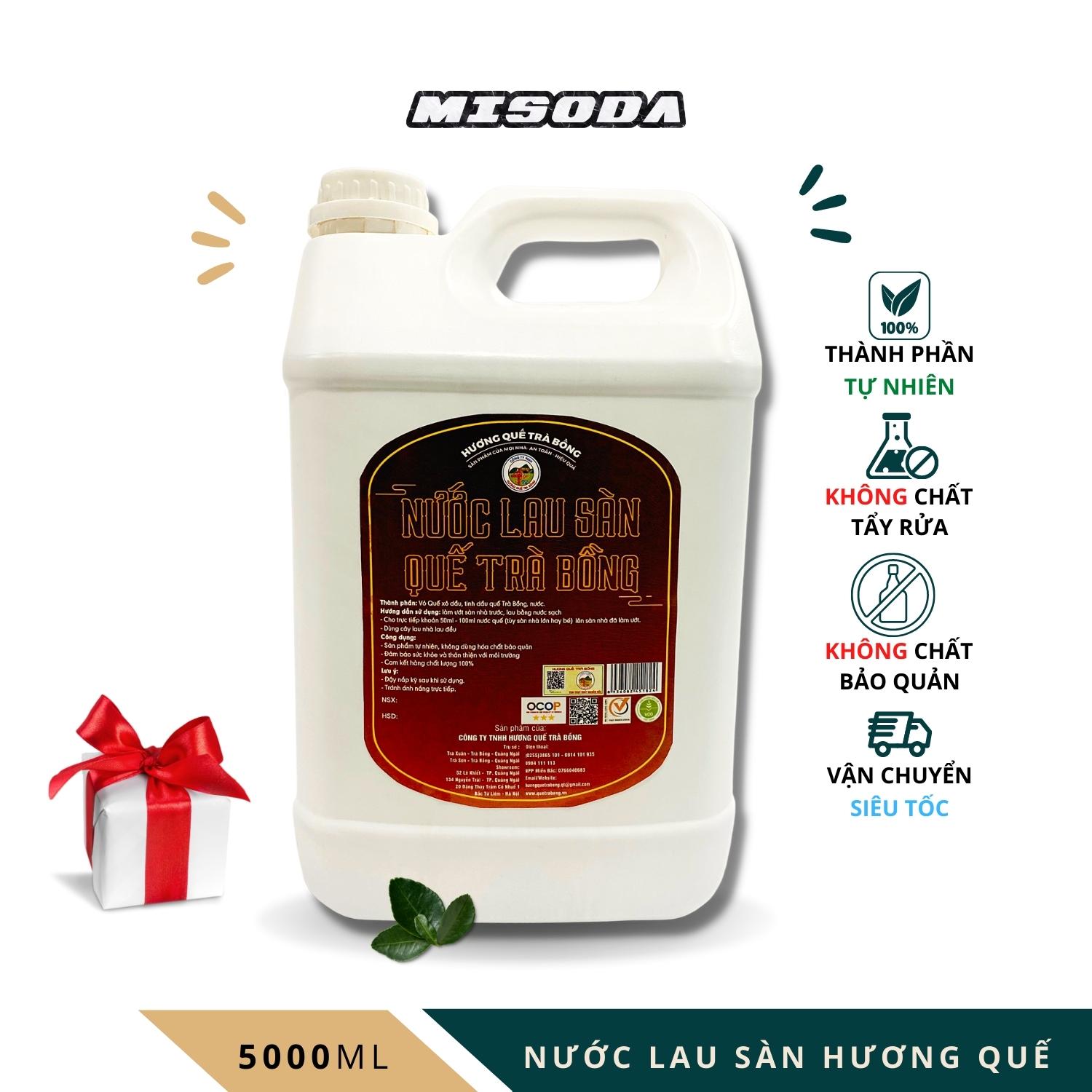 Nước Lau Sàn Hương Quế Trà Bồng 1000ml - 5000ml, Organic Thiên Nhiên Diệt Khuẩn, Xua Đuổi Côn Trùng , An Toàn Cho Da, Nhà Luôn Thơm Ngát - Hàng Chính Hãng