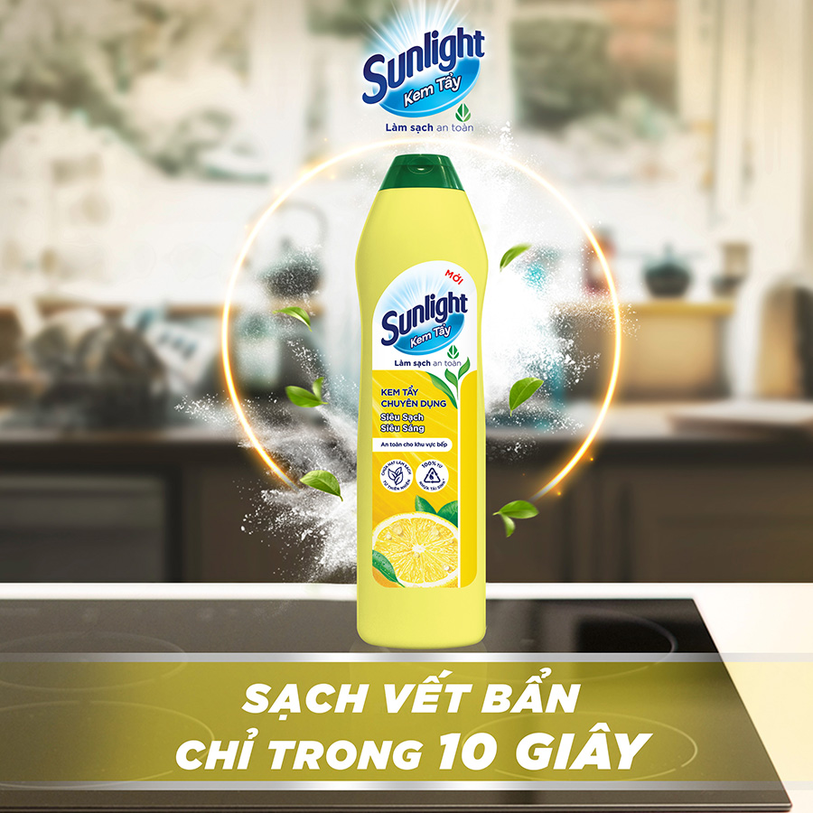 Combo 2 Kem tẩy chuyên dụng Sunlight | Phiên bản nâng cấp từ Cif | Siêu sạch Siêu sáng | Chai 690g