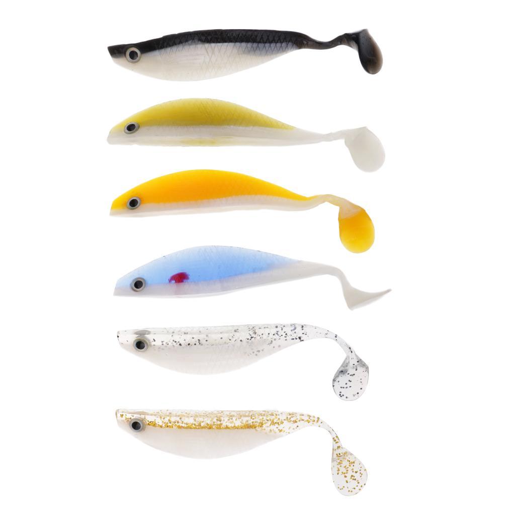 6pcs Soft Plastic Fishing Lure Bass Bait Artificial Bait Tackle 11.5cm/11g Made of high quality material durable to use