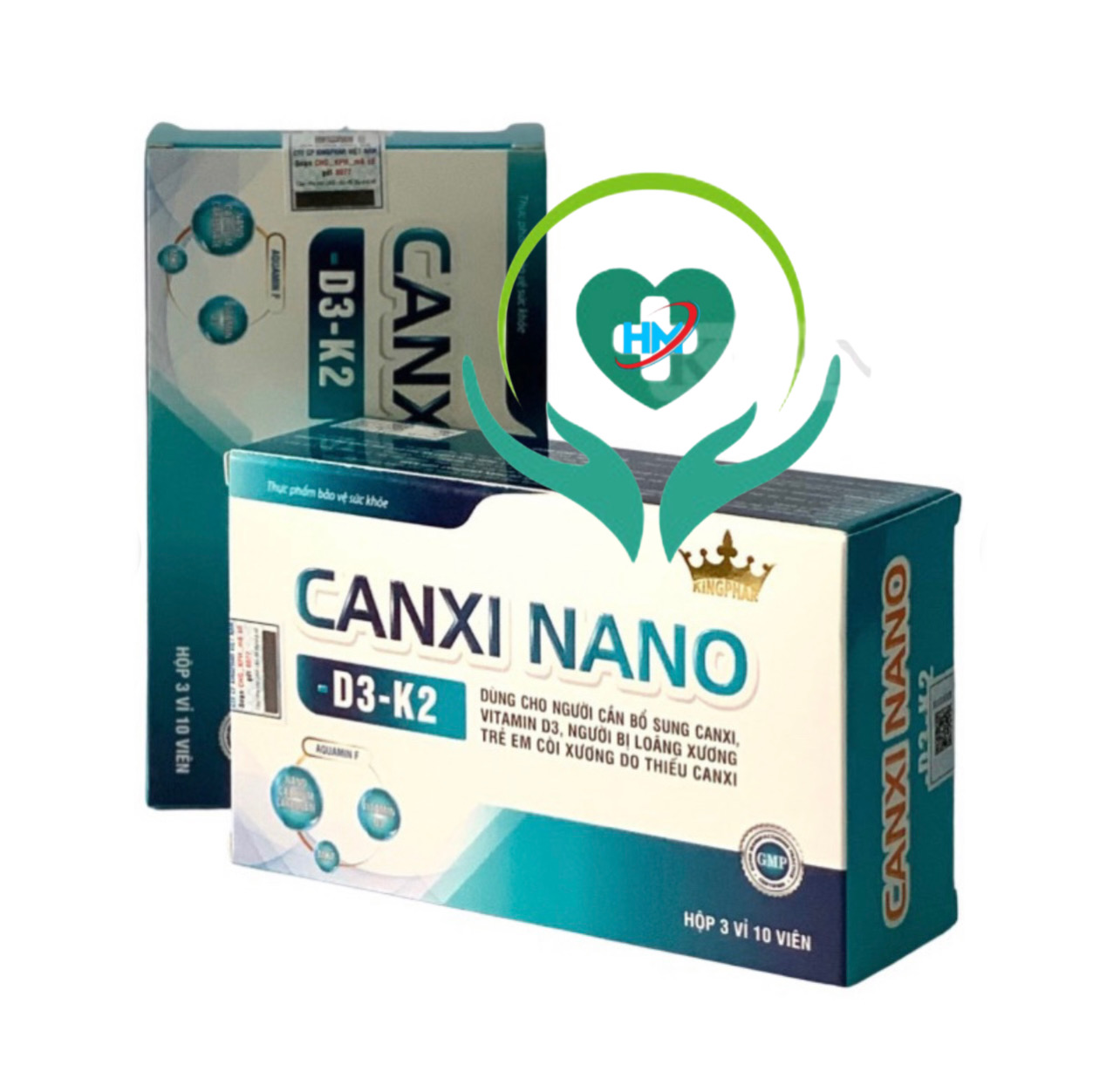 Viên uống calci hữu cơ Kingphar Canxi Nano D3 - K2, hộp 30v