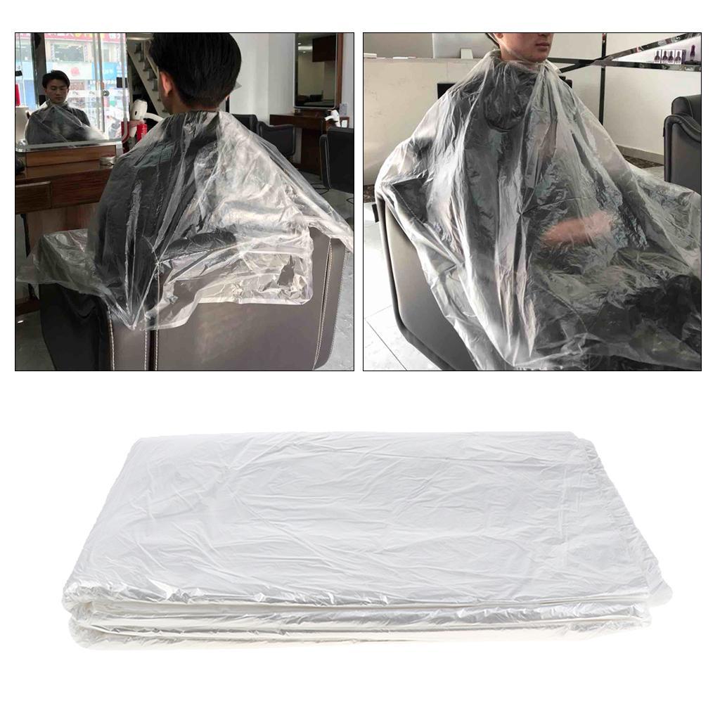 200pcs Disposable Hair Cutting Cape Salon Gown Barber Shop Capes Transparent