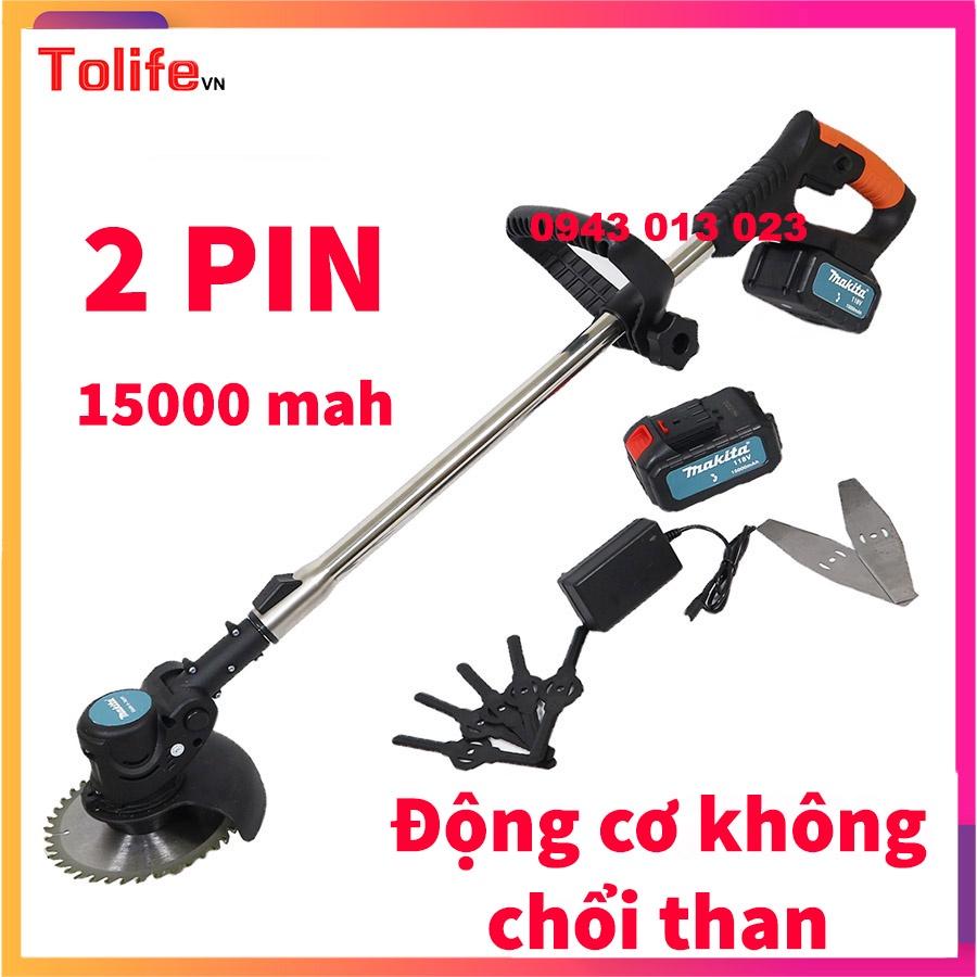 Máy cắt cỏ cầm tay dùng pin Tặng kèm 8 lưỡi cắt