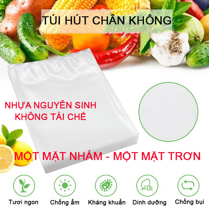 Bộ 100 túi bóng hút chân không 1 mặt nhám - có nhiều size túi kích thước khác nhau - 15x20cm