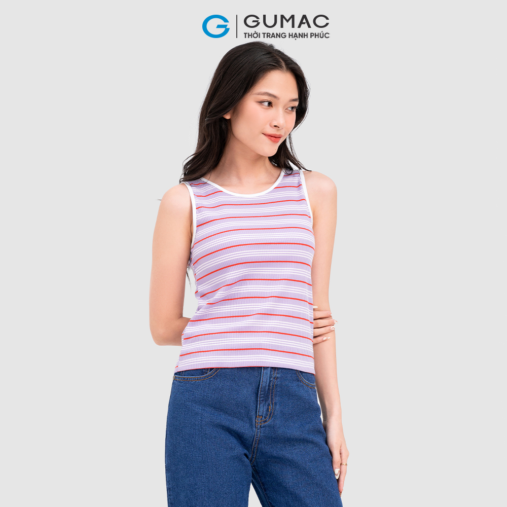 Áo tanktop nữ GUMAC ATC11051 sọc ngang phối viền năng động