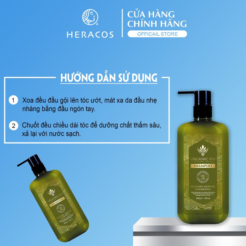 Dầu Gội Đầu Dưỡng Tóc, Dầu Gội Phục Hồi Tóc Hư Tổn, Dầu Gội Hữu Cơ, Dầu Gội HERACOS