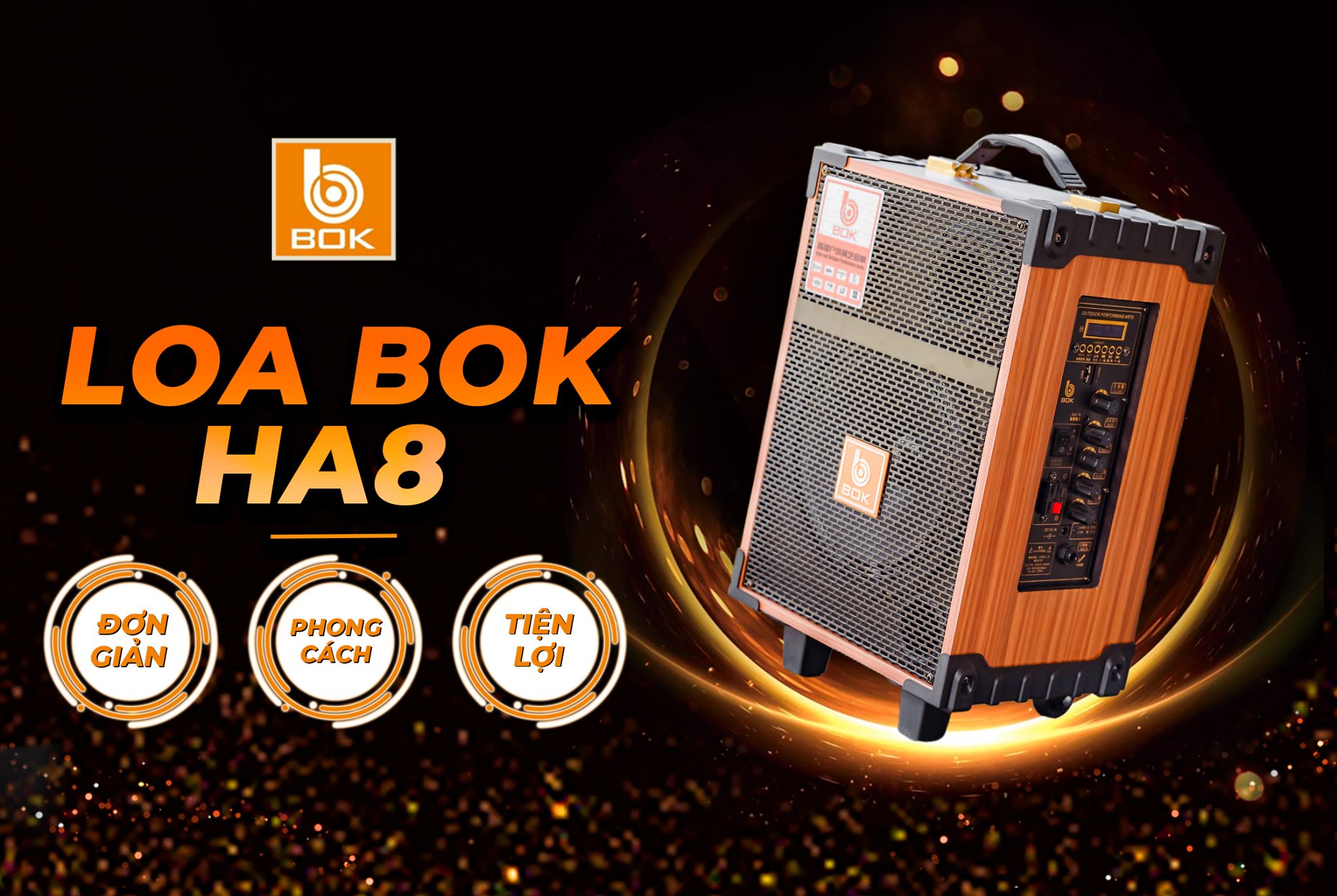 Loa kéo thùng gỗ hát karaoke, nghe nhạc, bass 2 tấc, bluetooth-  hàng chính hãng