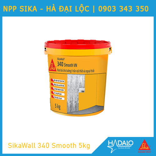 Bột trét tường SikaWall 340 Smooth VN – Keo bả cho tường và trần, sử dụng được trong nhà/ngoài trời