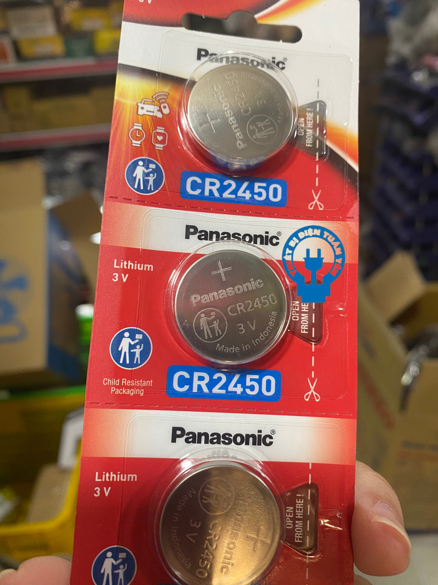 Vỉ 5 Viên Pin CR2450 3V Panasonic - Hàng Chính Hãng