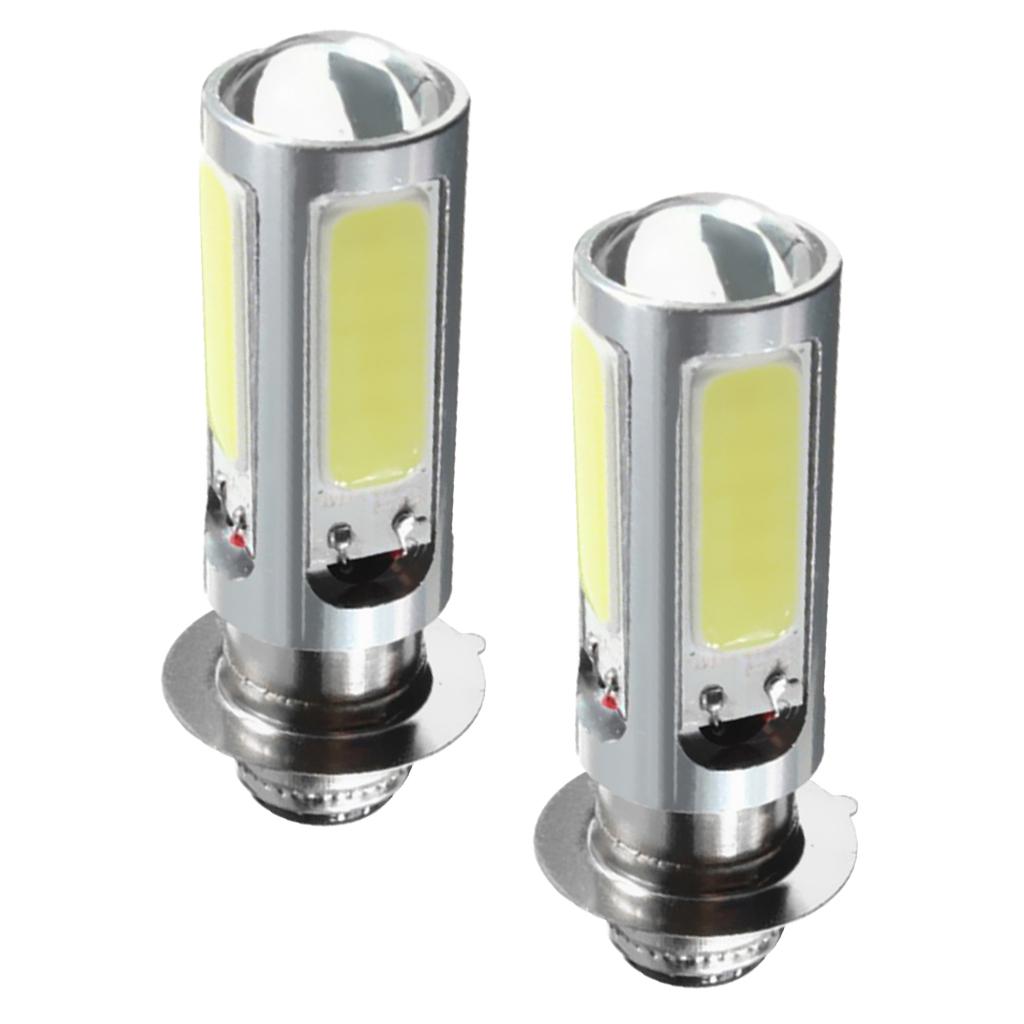 2x 6000K White H6M COB LED Motorbike/ATV Headlight Fog Light PX15d P15D25-1
