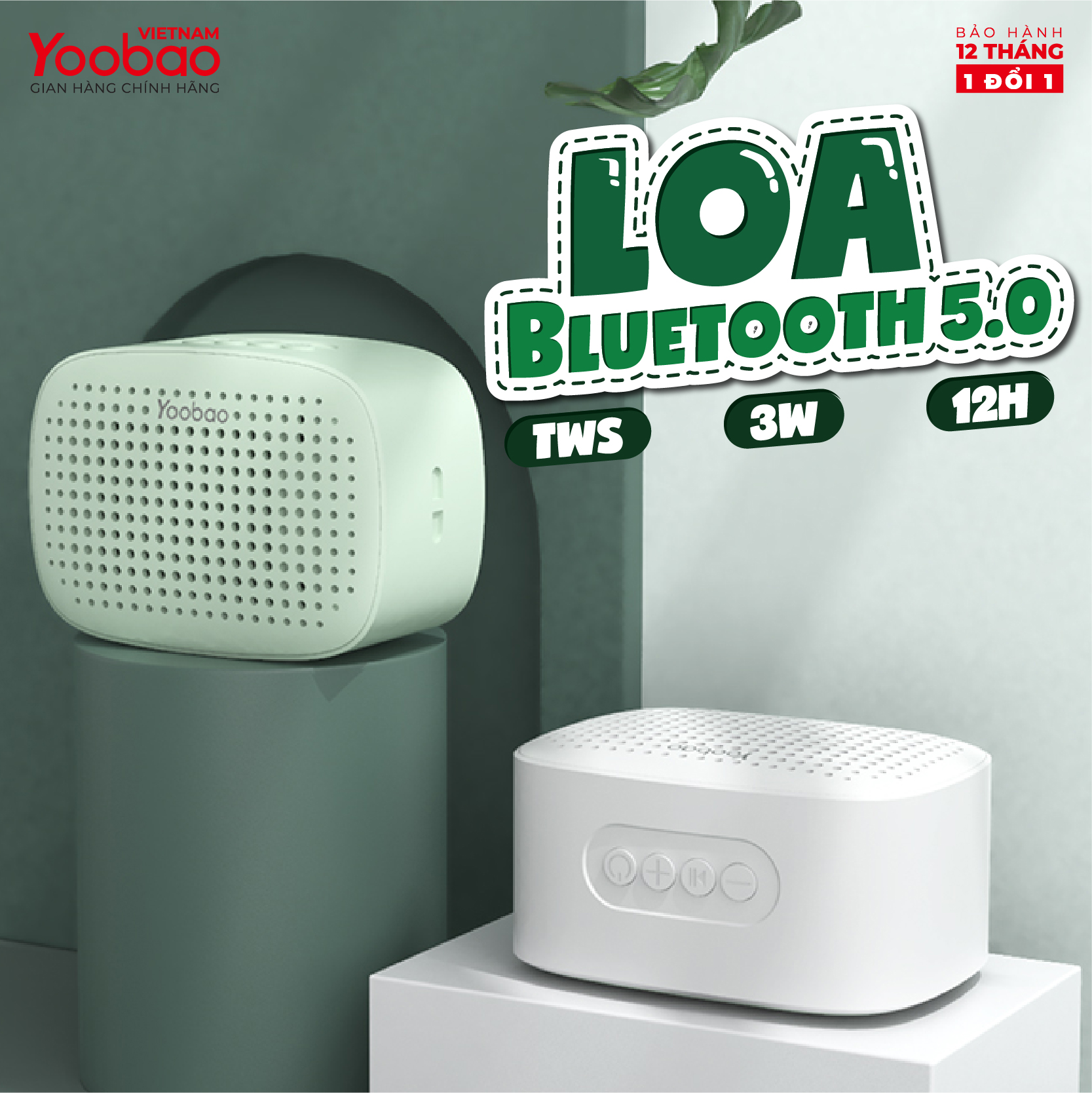 Loa Bluetooth 5.0 Yoobao M2 Hỗ trợ ghép đôi TWS Công suất 3W - Hàng chính hãng