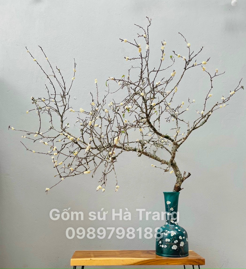 Lọ hoa gốm sứ Bát Tràng cao cấp vẽ 3D cao 50cm