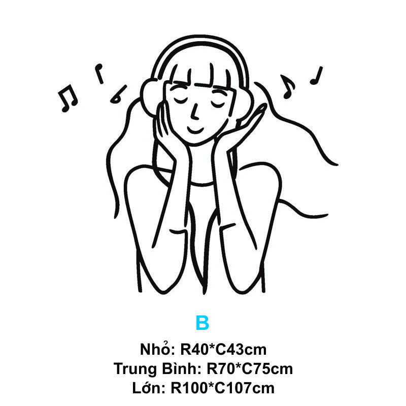 Tranh Cô Gái Tranh Mica 3D Trang Trí Dán Tường