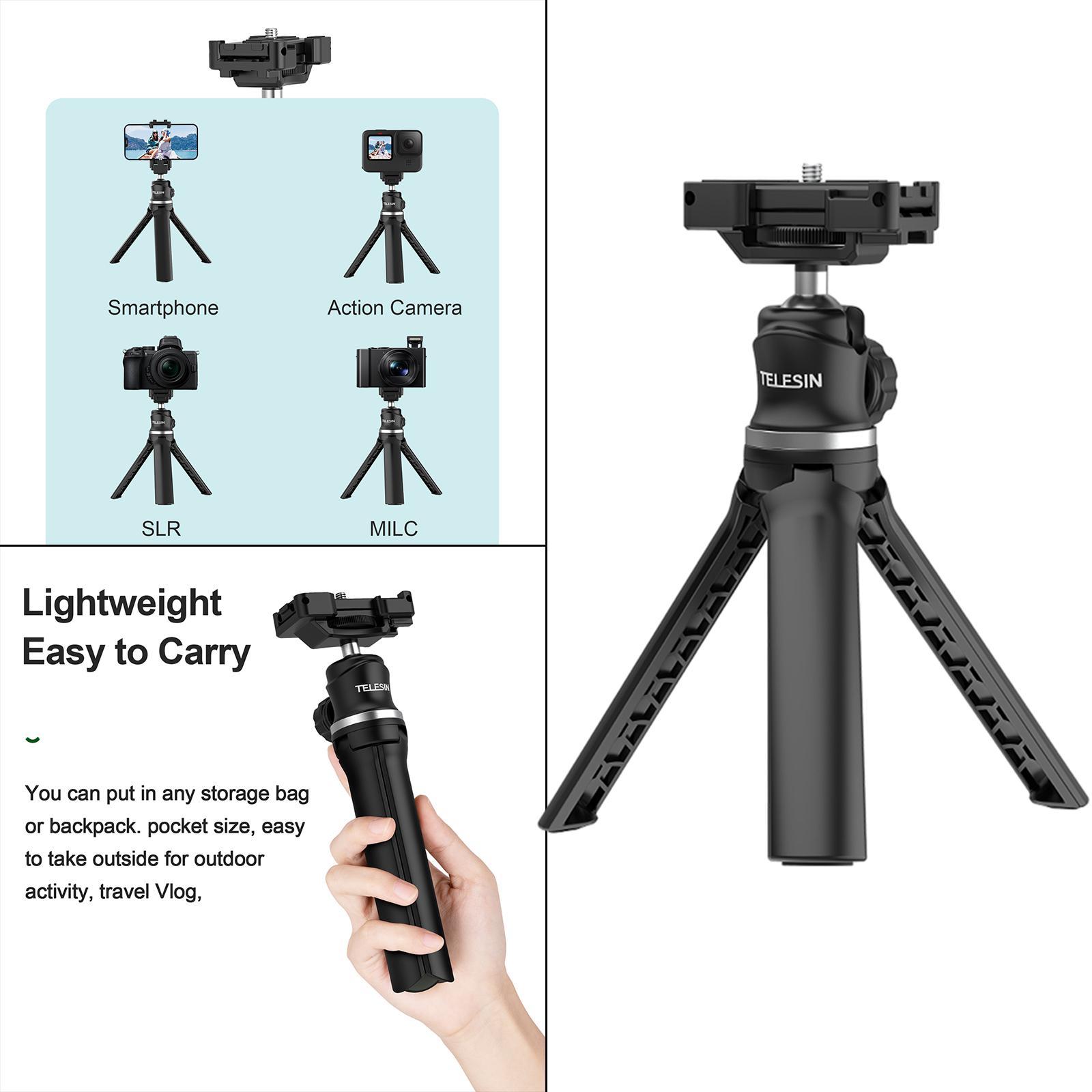 360° Stick Phone Tripod Stand for DSLR Camera Black
