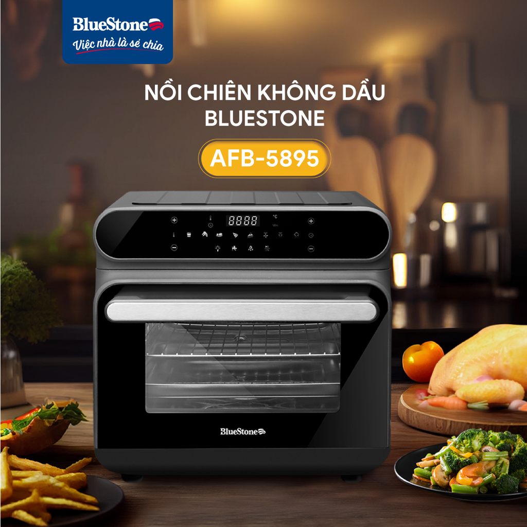 Nồi Chiên Không Dầu Kết Hợp Chức Năng Hấp BlueStone  AFB-5895 (24 Lít) - Hàng chính hãng
