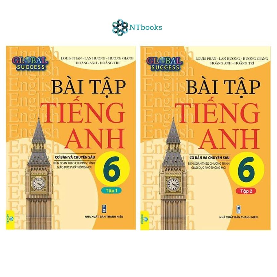 Combo 2 cuốn sách Bài Tập Tiếng Anh 6 Cơ Bản Và Chuyên Sâu Tập 1+2