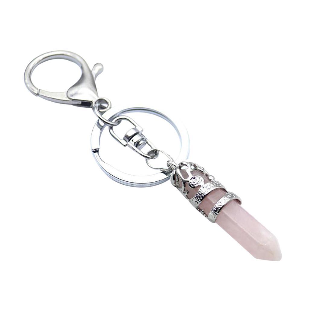 Fashion Hexagonal Dragon Crystal Quartz Keychain Key Chain
