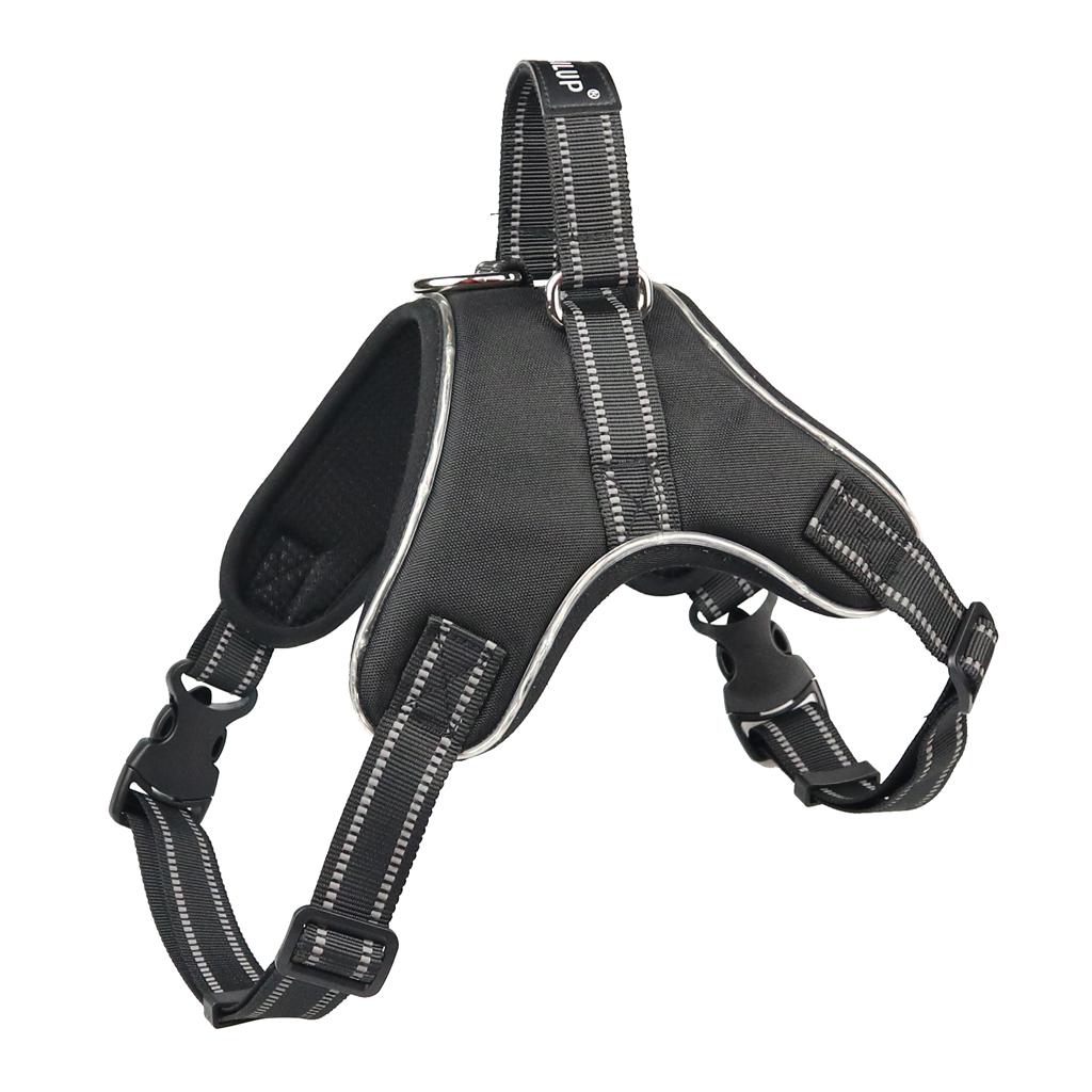 LED Dog Puppy Luminous Harness Soft Reflective Breathable Vest Black S