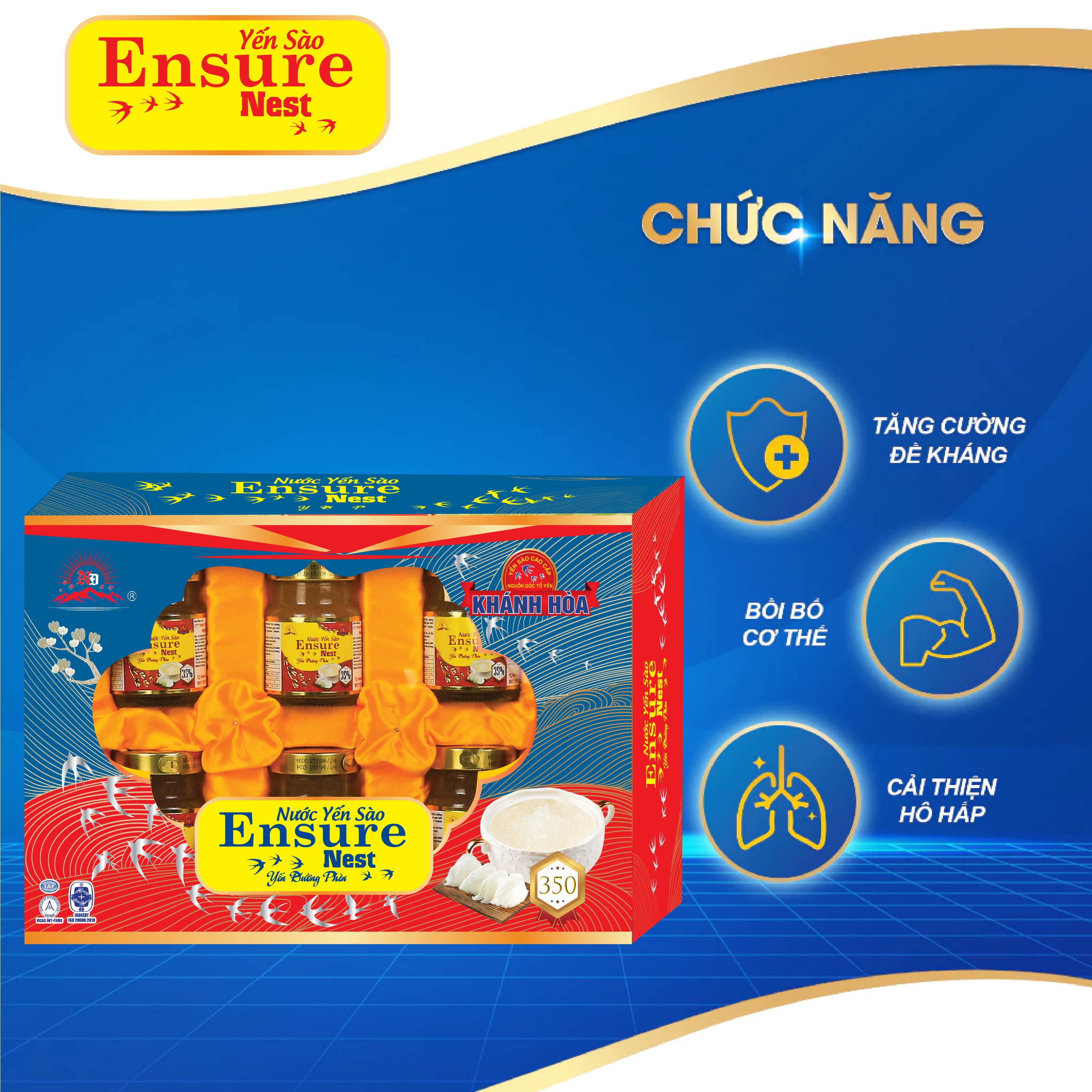 Yến Chưng Đường Phèn Ensure Nest 350mg Yến Nguồn Gốc Khánh Hoà - 70ml -Quà Sinh Nhật-Quà Biếu Tặng