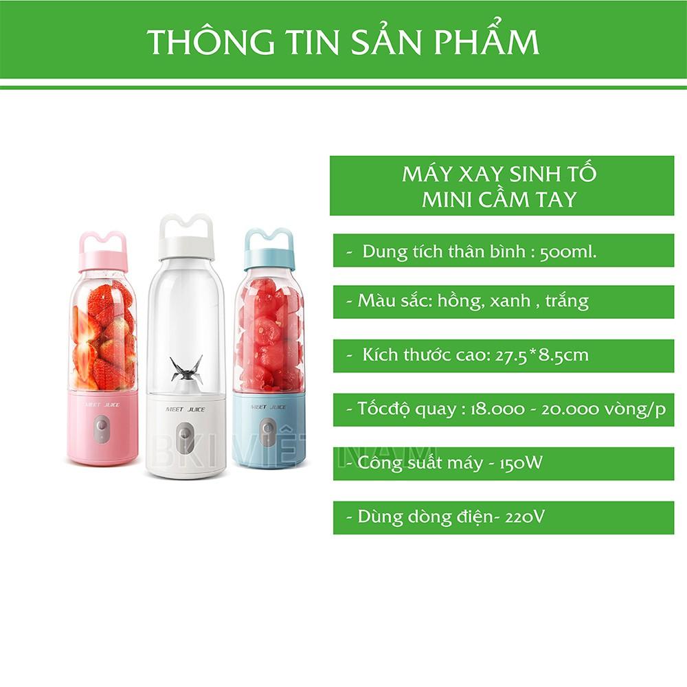 Máy Xay Sinh Tố Đa Năng Cầm Tay MEET JUICE - Xay Cực Nhanh 9s, Cao Cấp, An Toàn