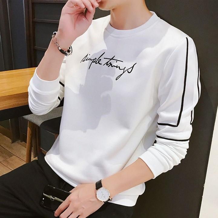 Áo thun nam tay dài  - áo thun sweater nam dài tay đỏ chữ