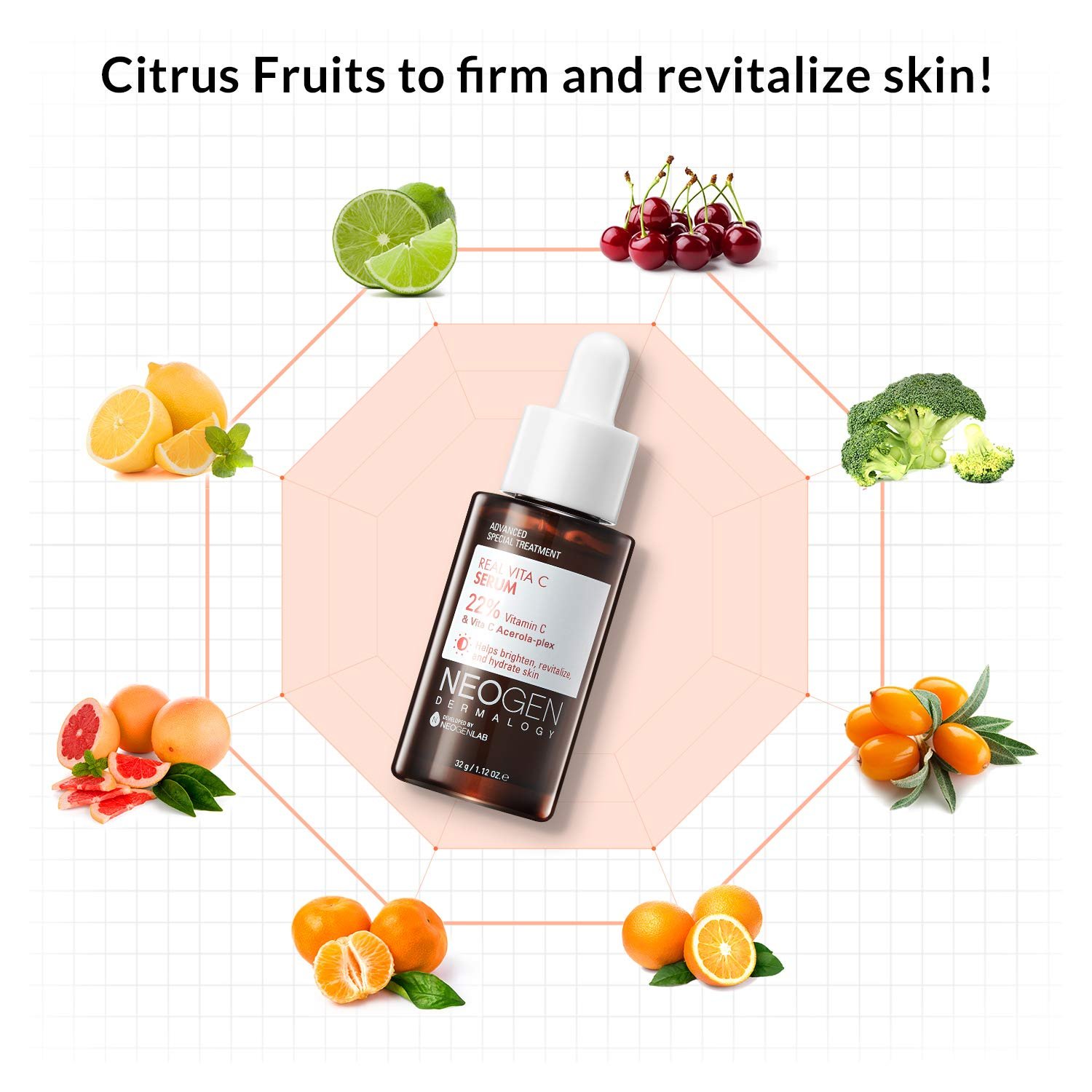 Tinh Chất Vitamin C Giảm Thâm, Làm Sáng Da Neogen Dermalogy Real Vita C Serum 32g + Tặng kèm 1 băng đô tai mèo (màu ngẫu nhiên)