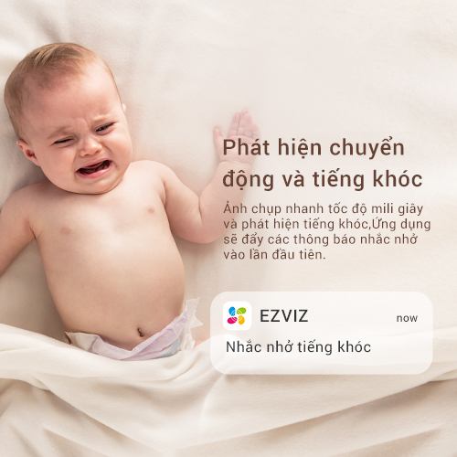 [Tặng Thẻ Nhớ 64GB] Camera Baby EZVIZ BM1, FHD 1080P, Sử Dụng Pin Sạc &amp; Wi-fi, Hồng Ngoại Vô Hình, Phát Hiện Tiếng Khóc &amp; Chuyển Động Của Bé, Thay Mẹ Trông Bé Ngủ Ngon - Hàng Chính Hãng