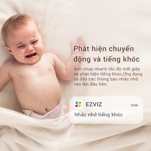 [Tặng Thẻ Nhớ 64GB] Camera Baby EZVIZ BM1, FHD 1080P, Sử Dụng Pin Sạc & Wi-fi, Hồng Ngoại Vô Hình, Phát Hiện Tiếng Khóc & Chuyển Động Của Bé, Thay Mẹ Trông Bé Ngủ Ngon - Hàng Chính Hãng