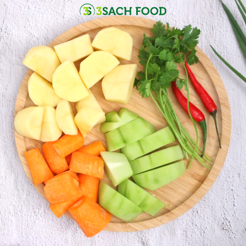 Canh súp 3S khay 400gr - Nguyên liệu đã được sơ chế