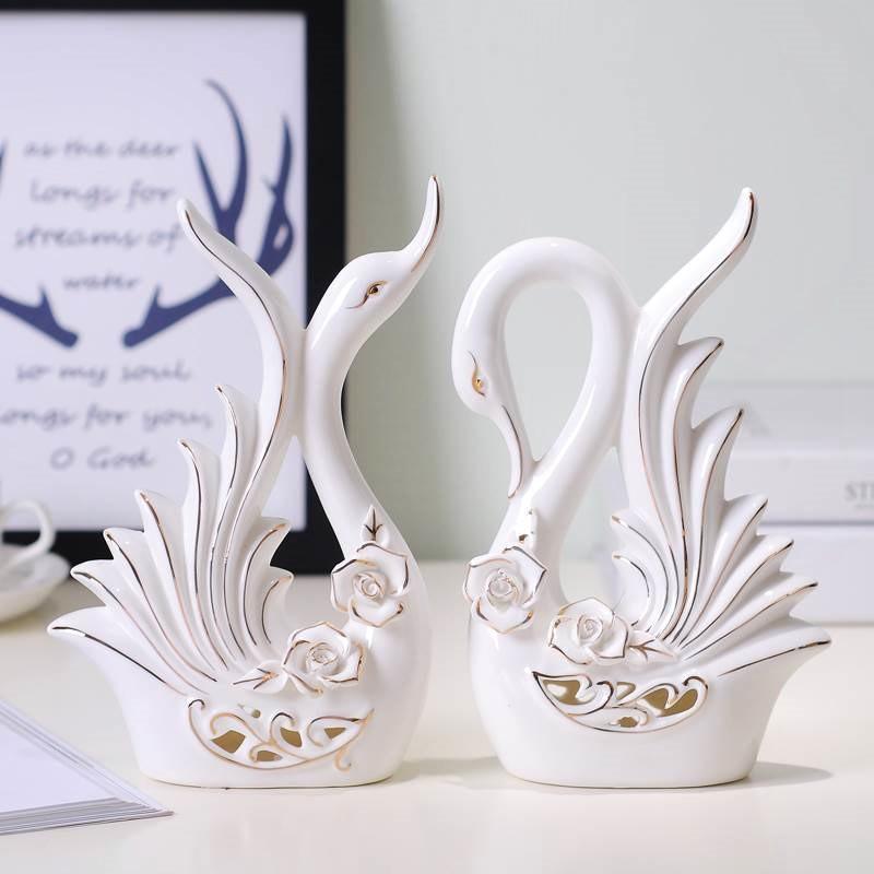 Thiên Nga Trang Trí Cao Cấp Gốm Sứ DHTN006