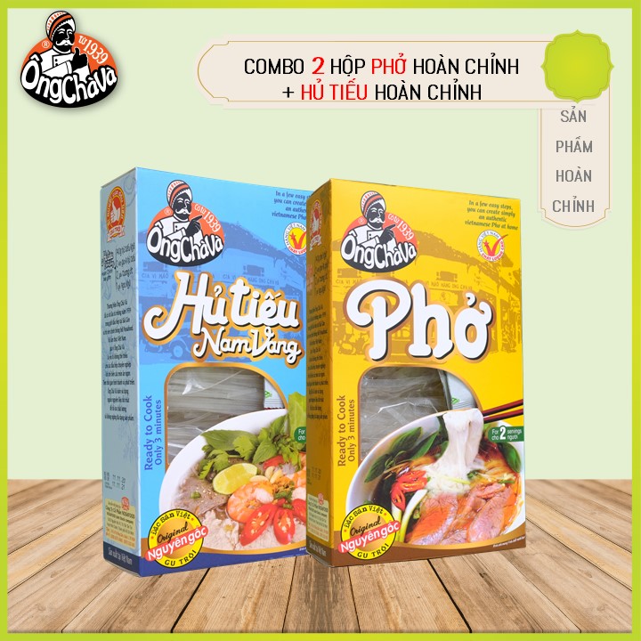 Combo 2 Bộ Nguyên Liệu Nấu Phở Bò Và Hủ Tiếu Nam Vang Hoàn Chỉnh Ông Chà Và 200g