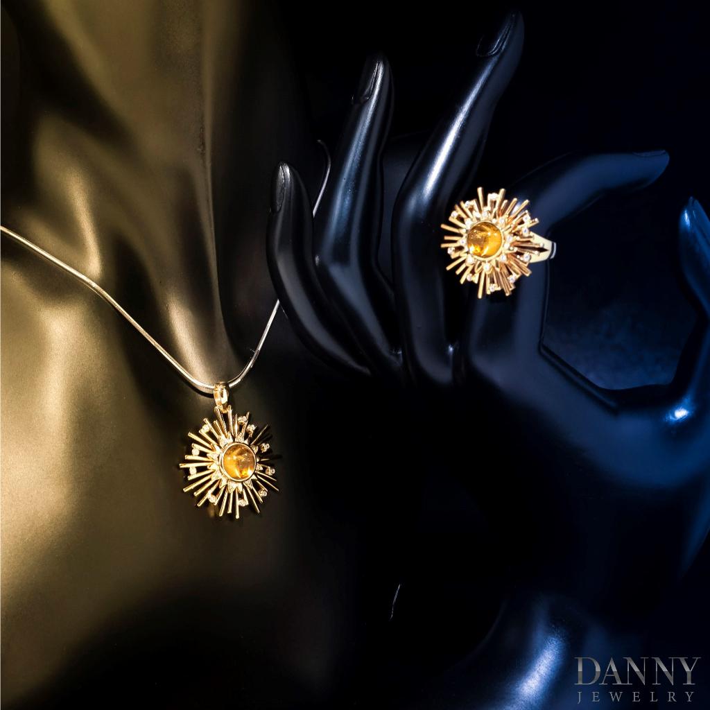 Bộ Sưu Tập Ánh Dương Danny Jewelry Bạc 925 Xi Vàng 18k (Nhẫn + Mặt Dây + Bông Tai)