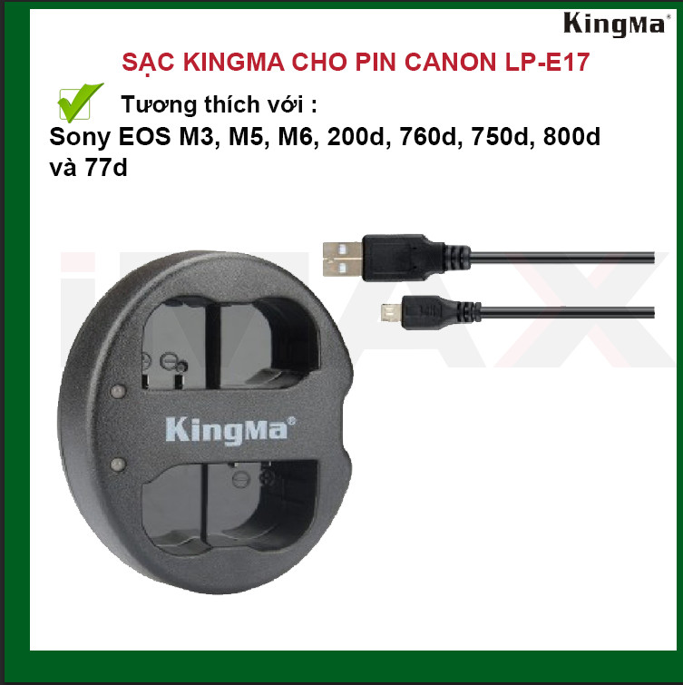 PIN SẠC KINGMA THAY THẾ CHO PIN CANON LP-E17 - HÀNG CHÍNH HÃNG