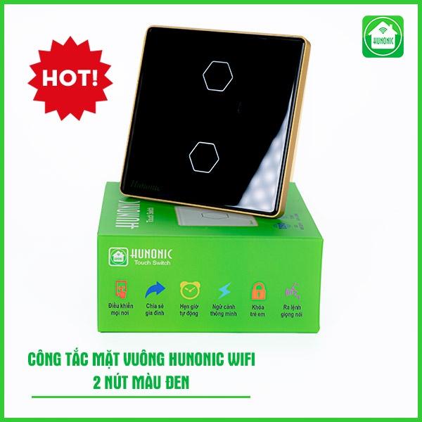 Công Tắc Cảm Ứng Hunonic Wifi Mặt Vuông, Điều Khiển Mọi Thiết Bị Từ Xa Qua Điện Thoại Và Giọng Nói