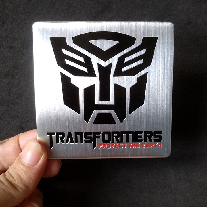 Hình dán Metal kim loại hình logo TRANSFORMERS AUTOBOT Protect the earth 8cm