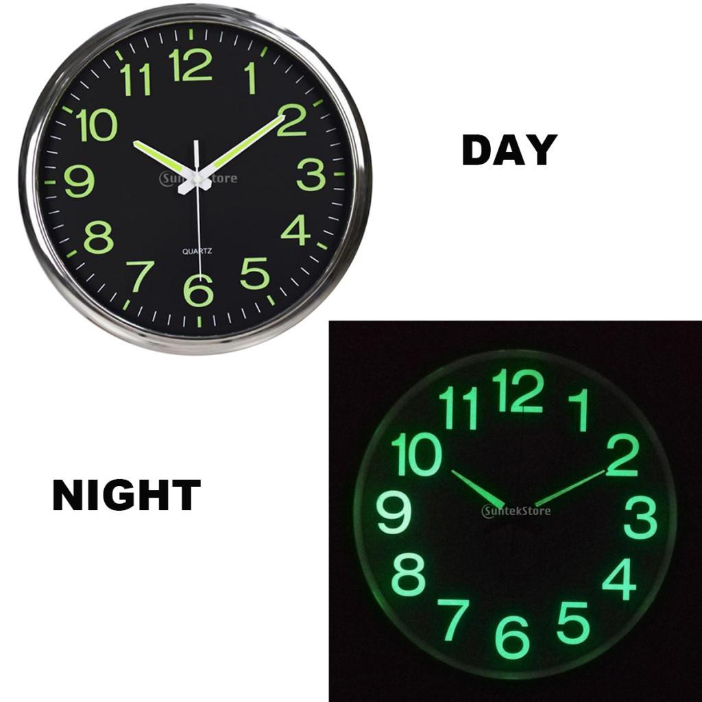3x12'' Modern Luminous Large Quartz Wall Clock Glow In The Dark Bedroom Office