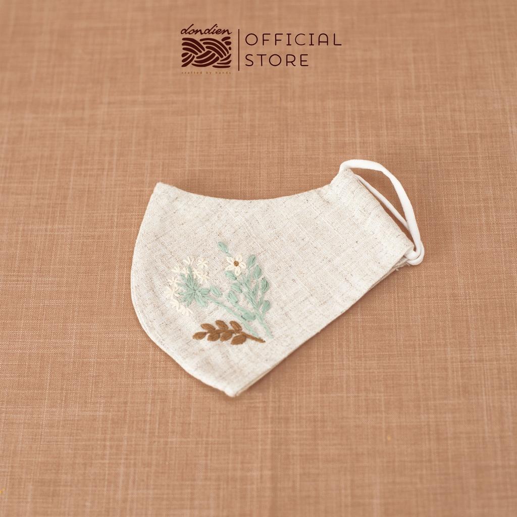 Khẩu Trang Linen Thêu Tay Cao Cấp