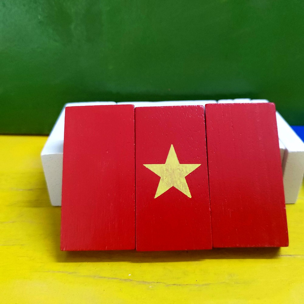 Bộ cờ quốc gia bằng gỗ, đồ chơi lắp ghép sáng tạo cho bé