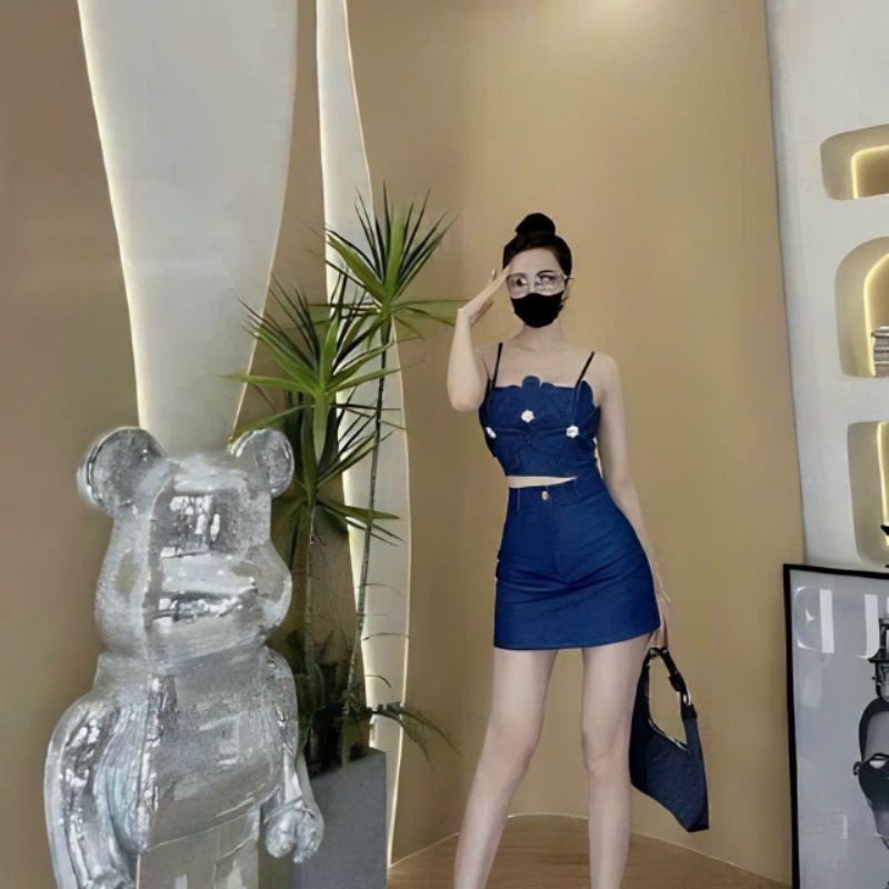 Đầm Jeans Denim 2 Dây