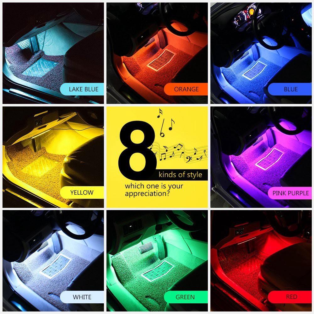 Dây Đèn Led 8 Màu Chống Nước Trang Trí Nội Thất Xe Hơi